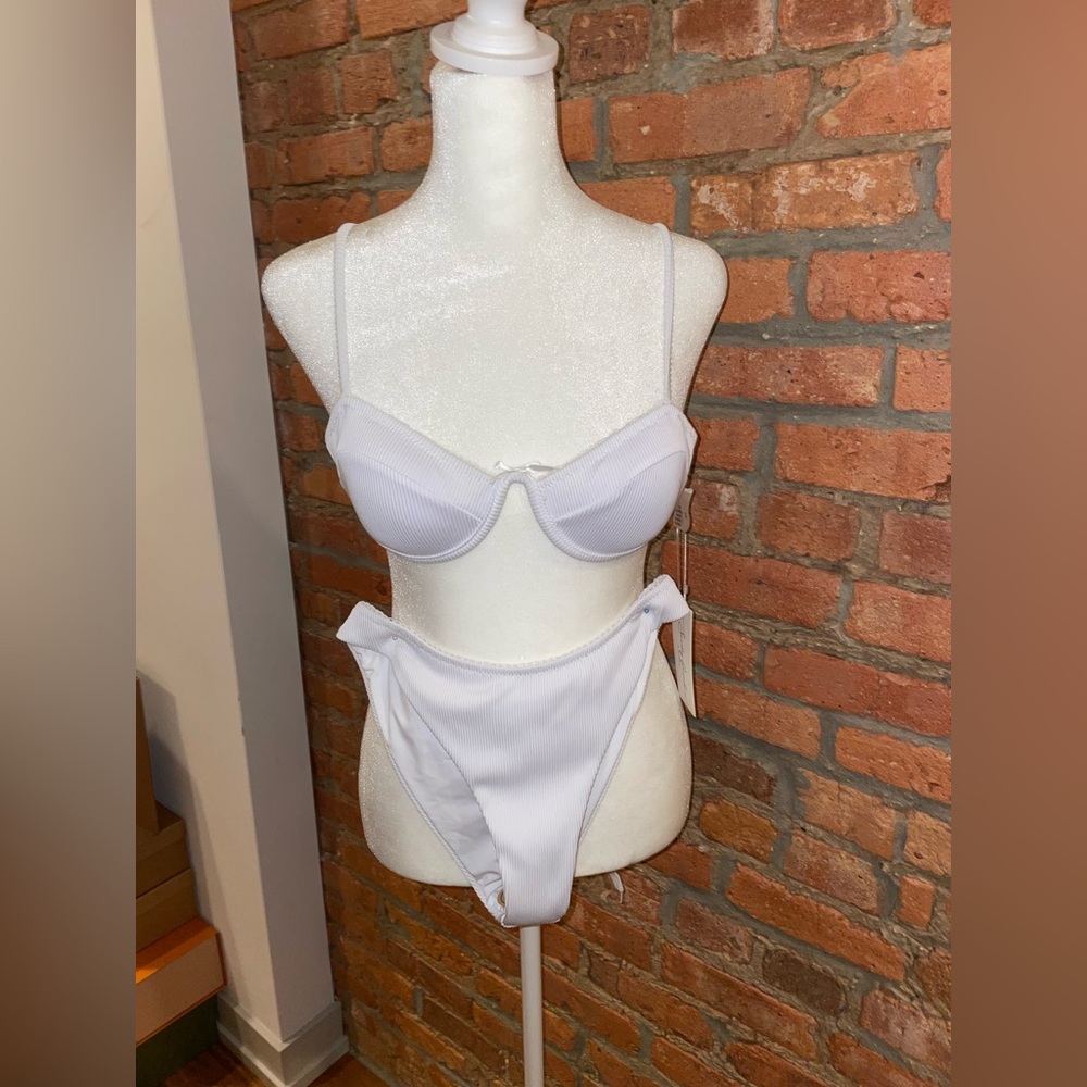 White knit swimsuit